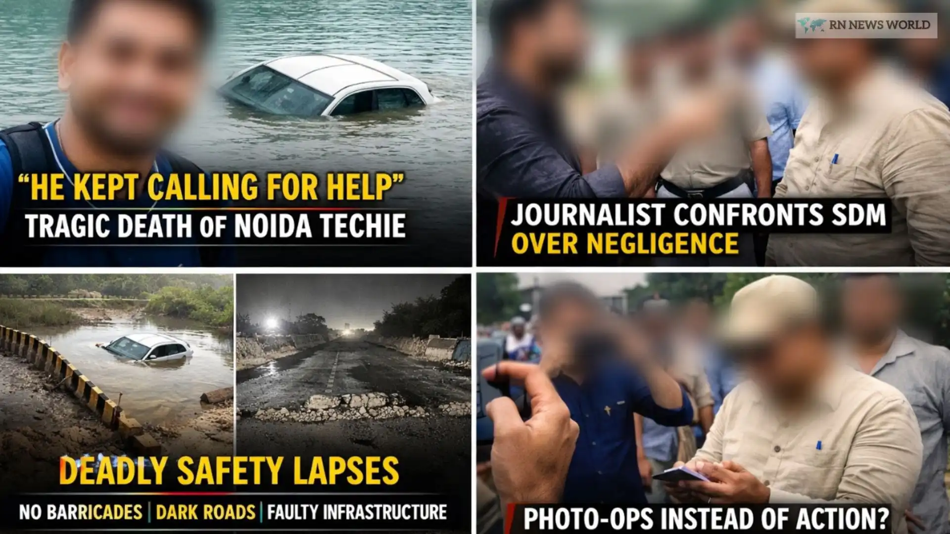 27-year-old Noida techie death due to No barricades streetlights Noida