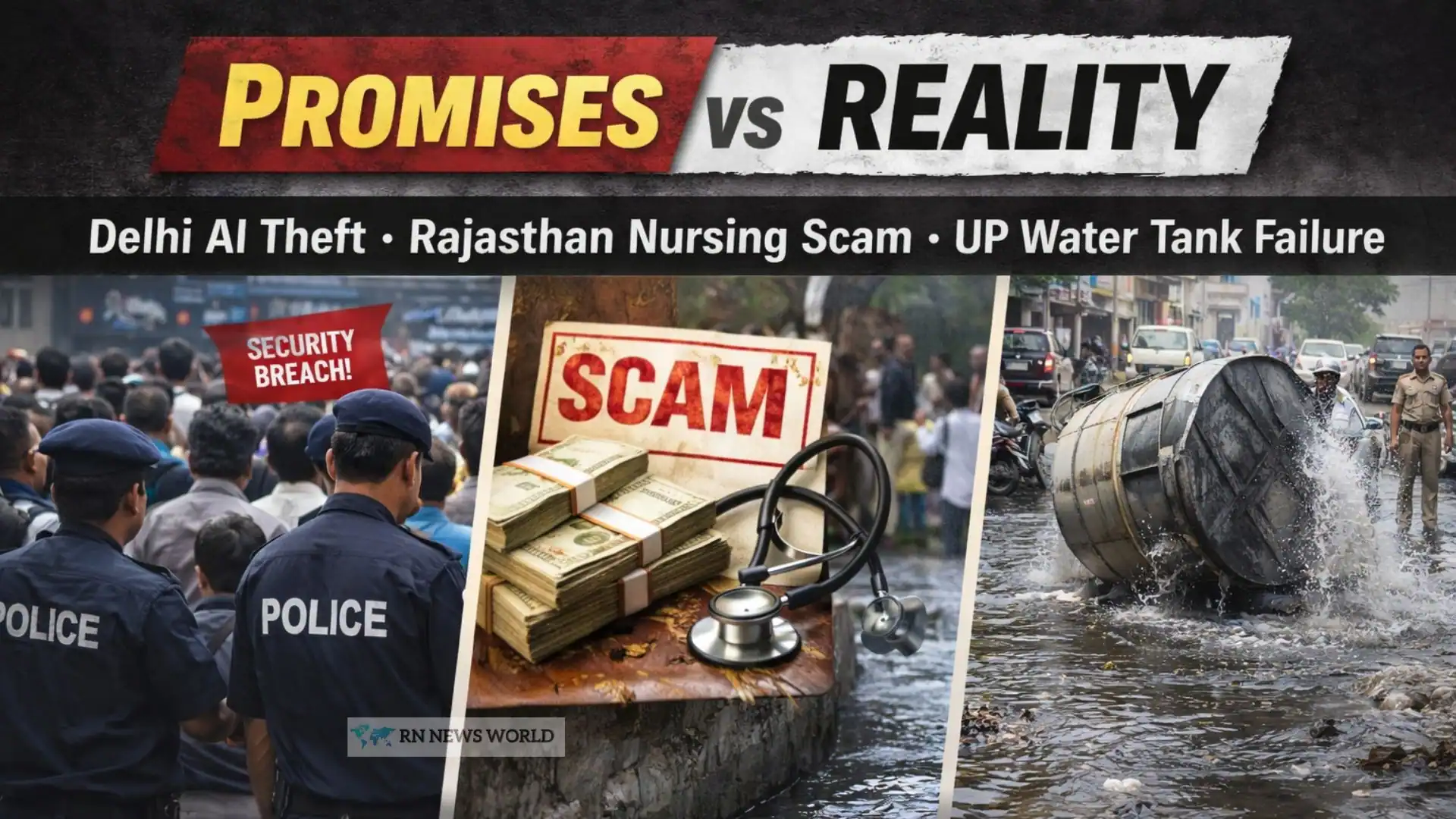 Delhi Ai Theft Rajasthan Nursing Scam UP Water Tank Failure